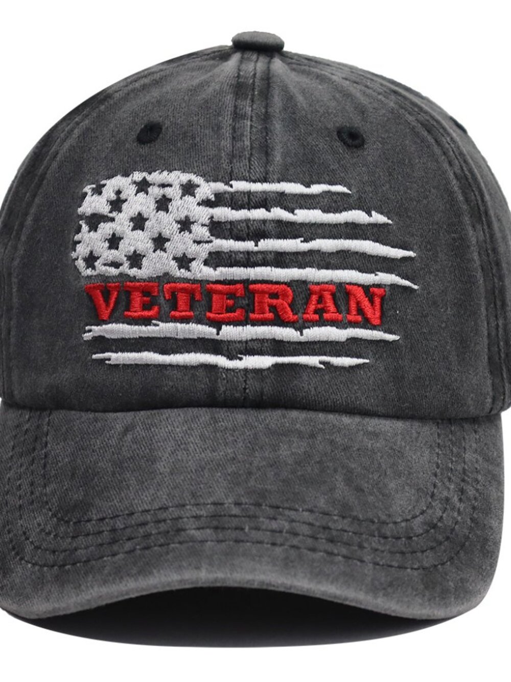 Distressed Veteran Army Hat for Men and Women, US Patriotic Adjustable Washed